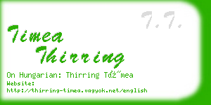 timea thirring business card